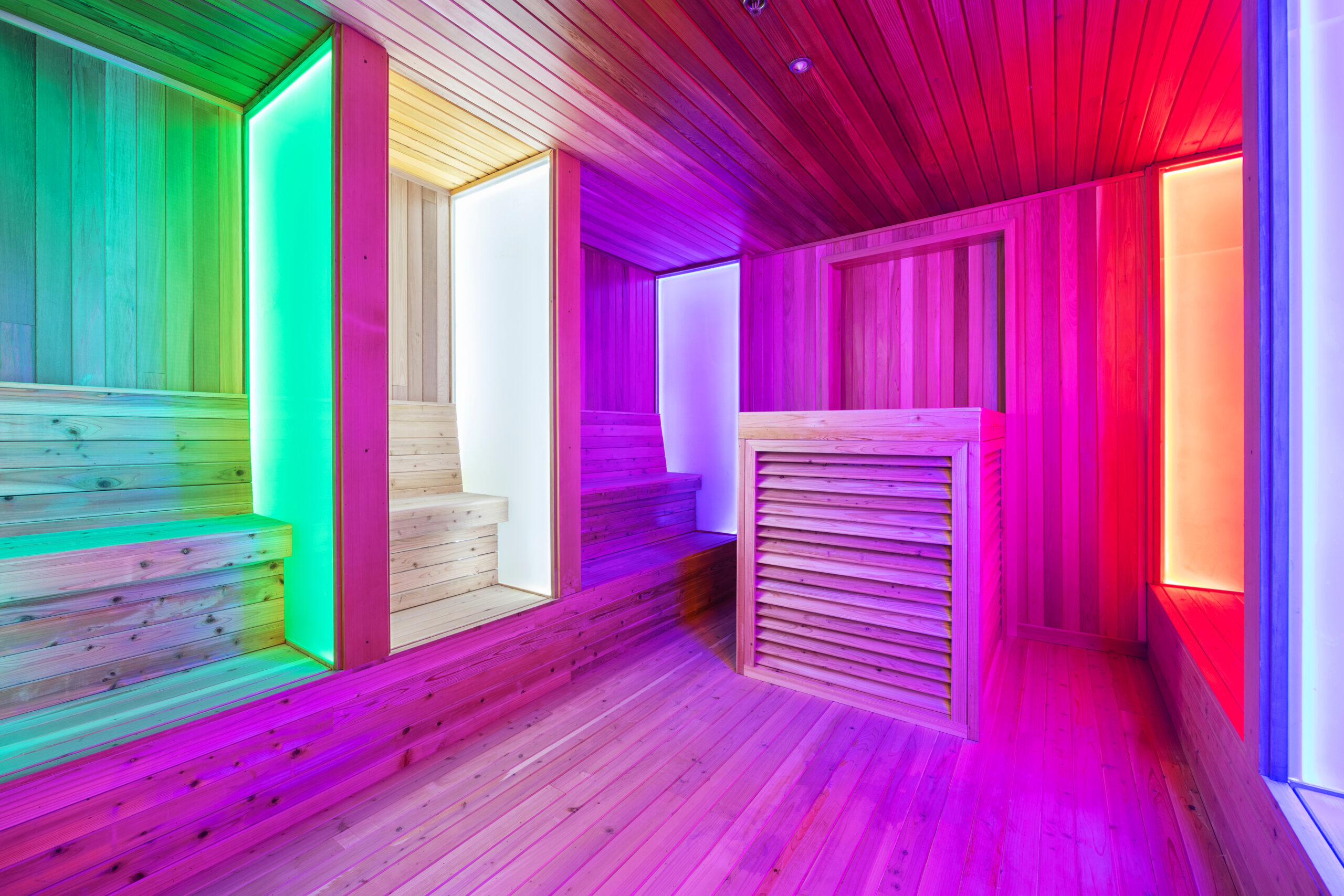 inside the color therapy sauna