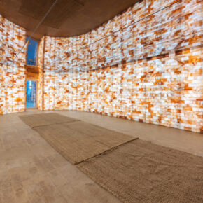 Himalayan Salt Sauna room, showing exit.